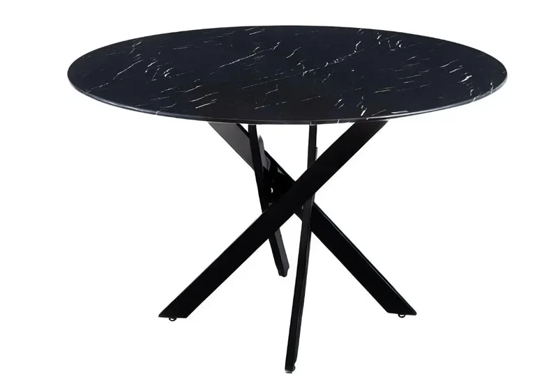 Table ronde noire marbre noir - Joy