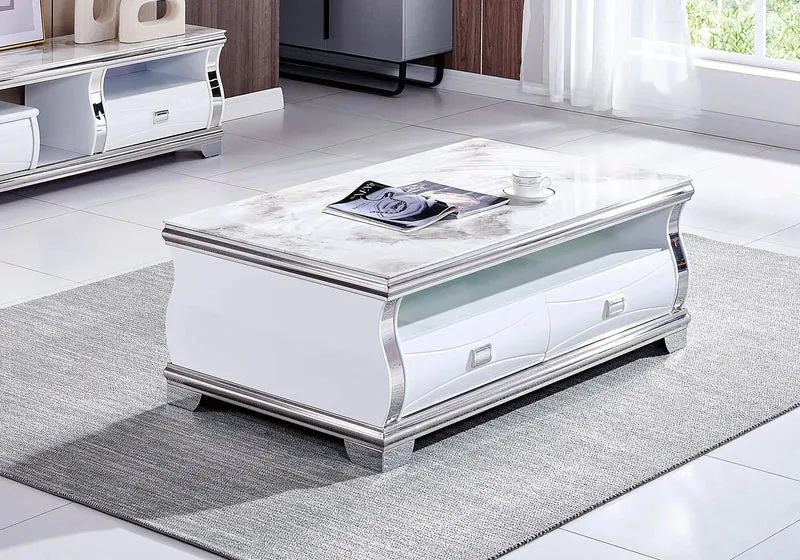 Table basse marbre beige - Sarha