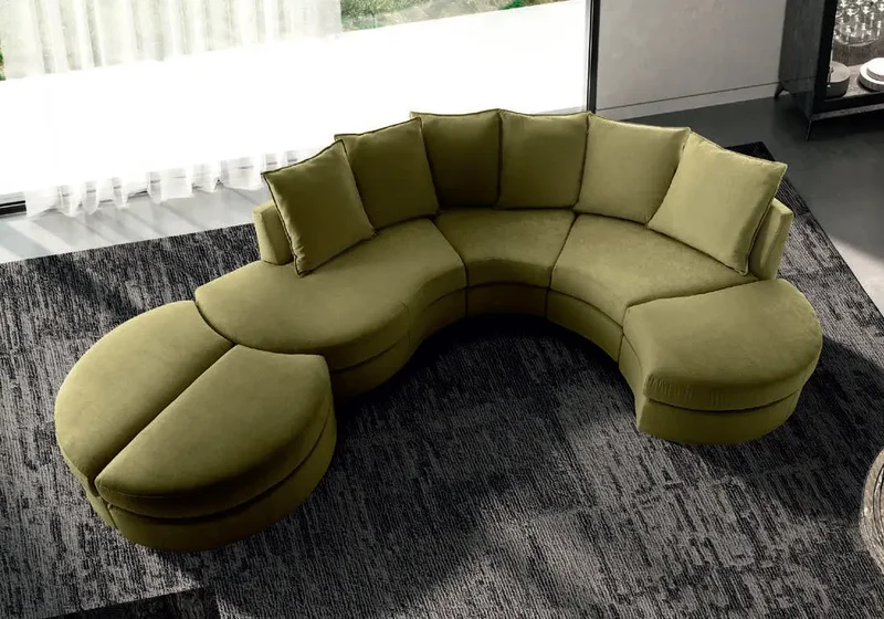 Canapé d'angle design vert NARY