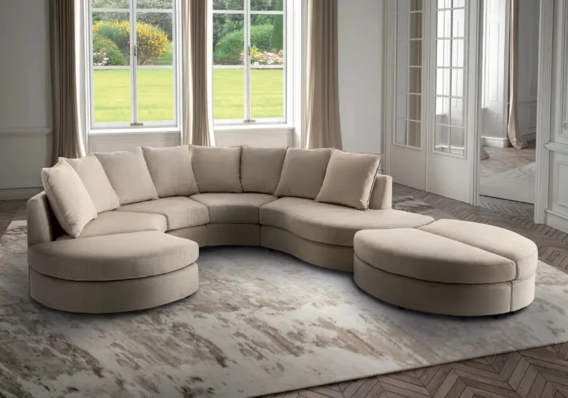 Canapé d'angle design beige NARY