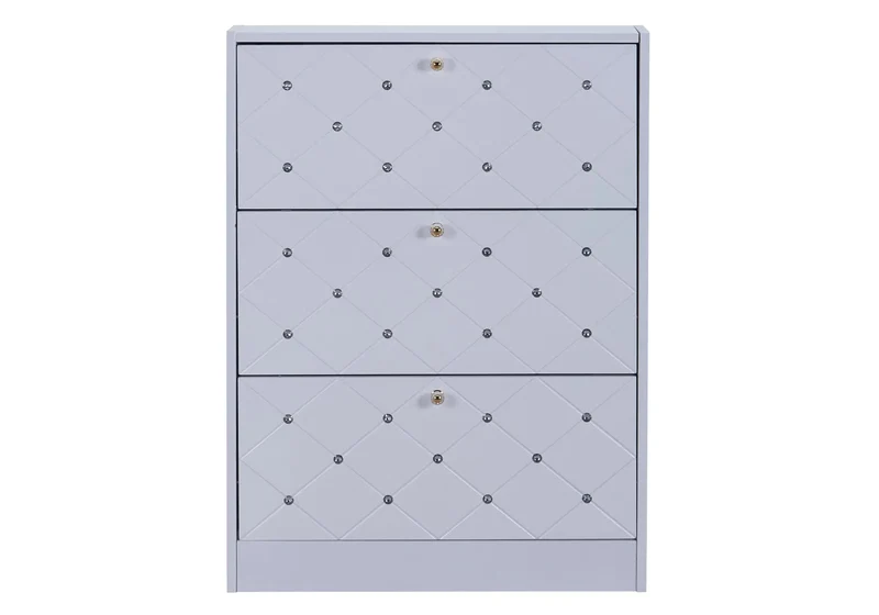Meuble chaussure blanc strass - Clea