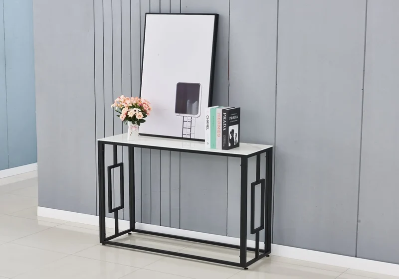 Console noire marbre blanc - Glory