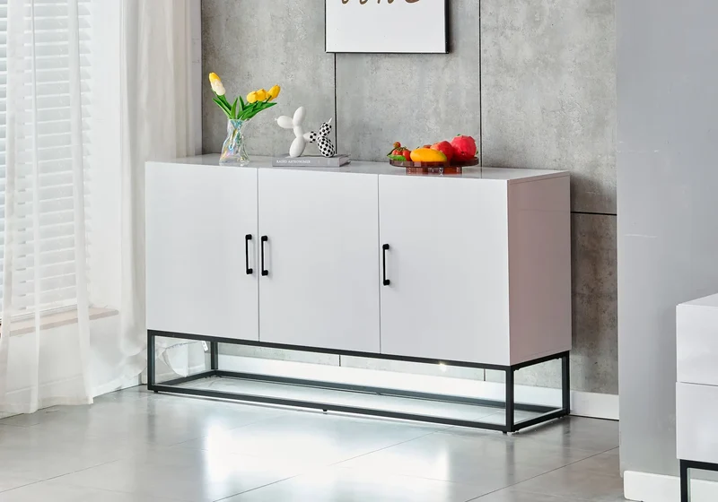 Buffet design laqué blanc - Line