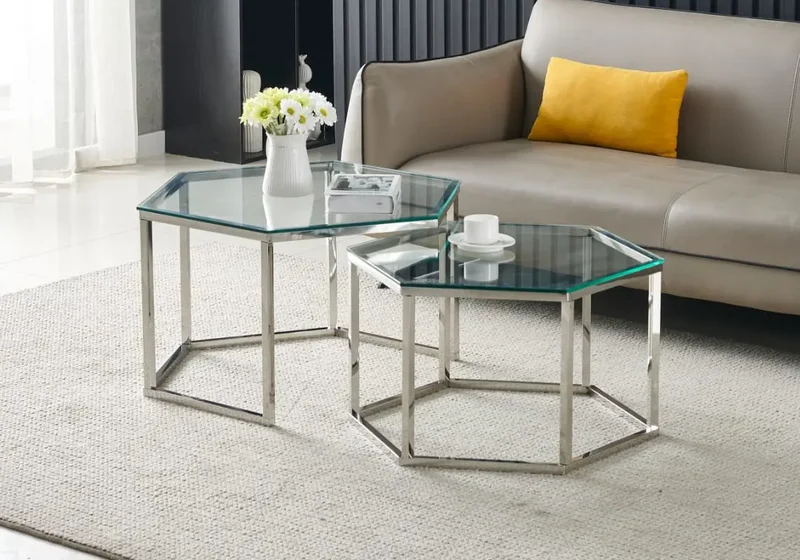 Tables basses gigognes en verre - Lyna