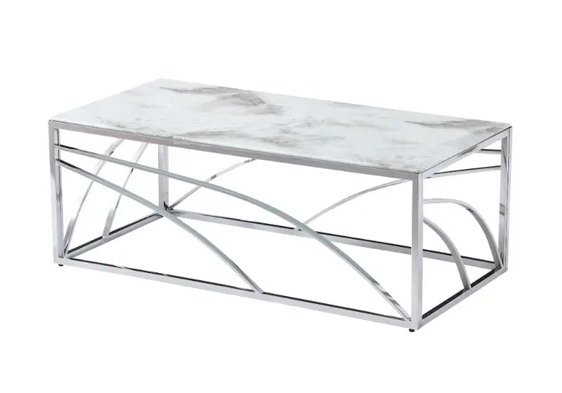 Table basse design marbre blanc - Lexie