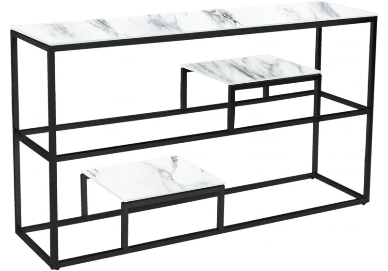 Console noire marbre blanc - Sora