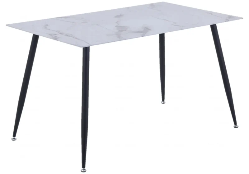Table à manger noire marbre blanc - Arya