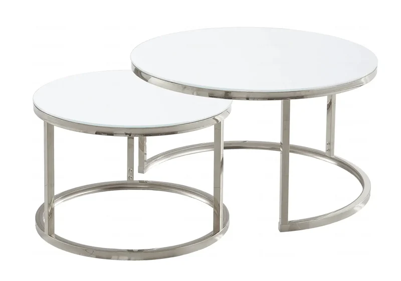 Tables gigognes verre blanc - Orea