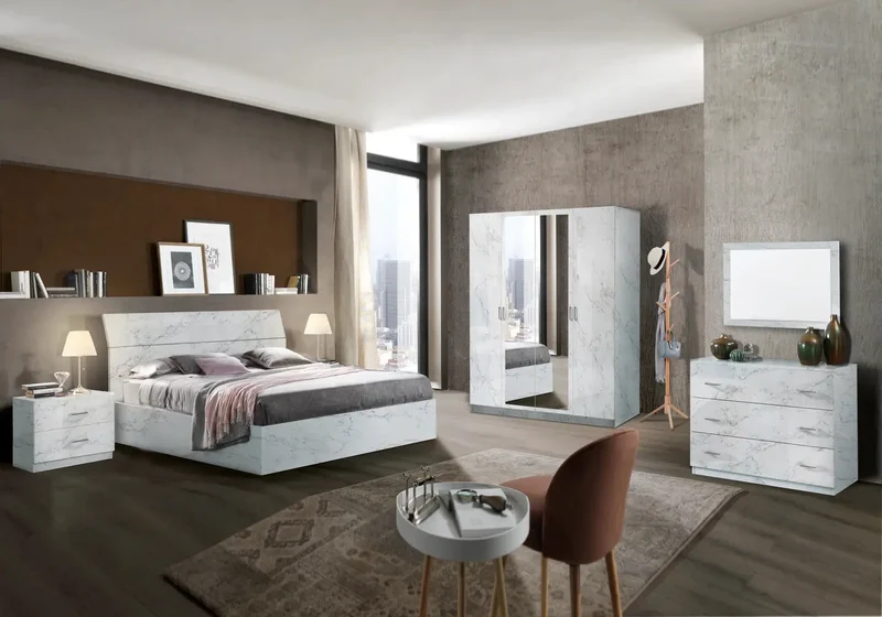 Chambre à coucher marbre blanc MARY