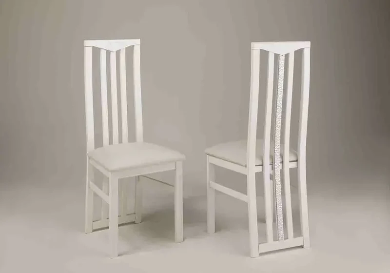 Chaises blanche ROMA CROME (lot de 2)