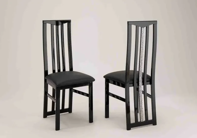 Chaises noir ROMA Crome (lot de 2)