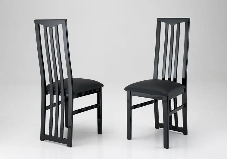Chaises noir ROMA (lot de 2)