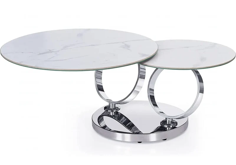 Table basse articulée marbre blanc - Vario