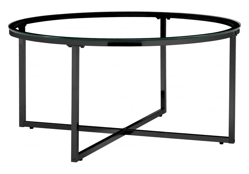 Table basse ronde noire en verre - Gala