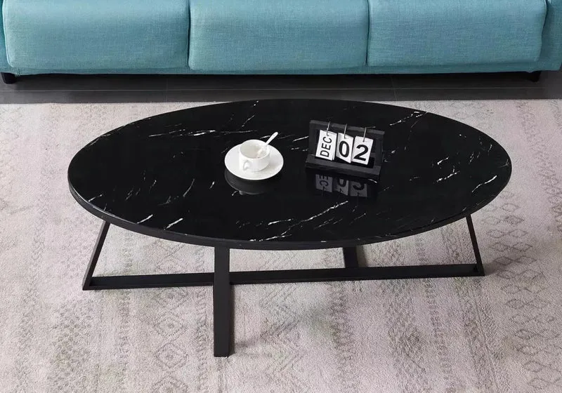 Table basse noire marbre noir - Gracy
