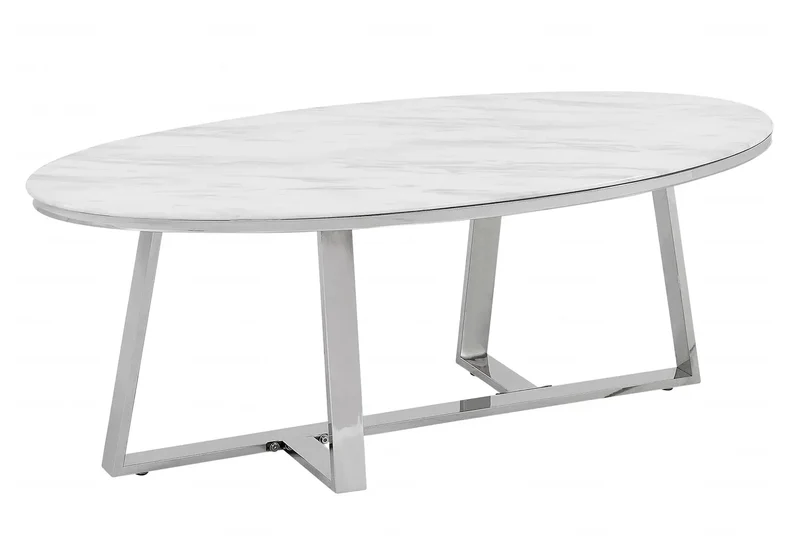 Table basse verre marbre blanc - Gracy