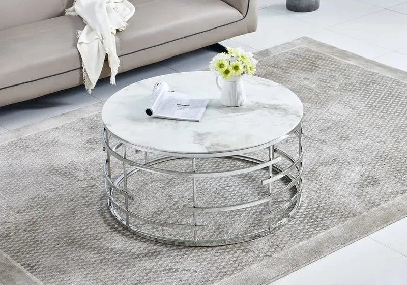 Table basse marbre blanc - Asiya