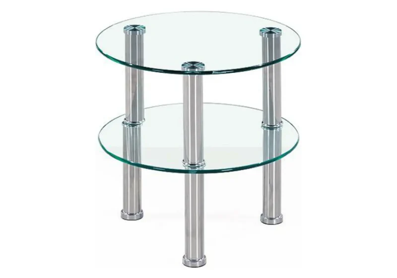 Table d'appoint chromé verre - Zao