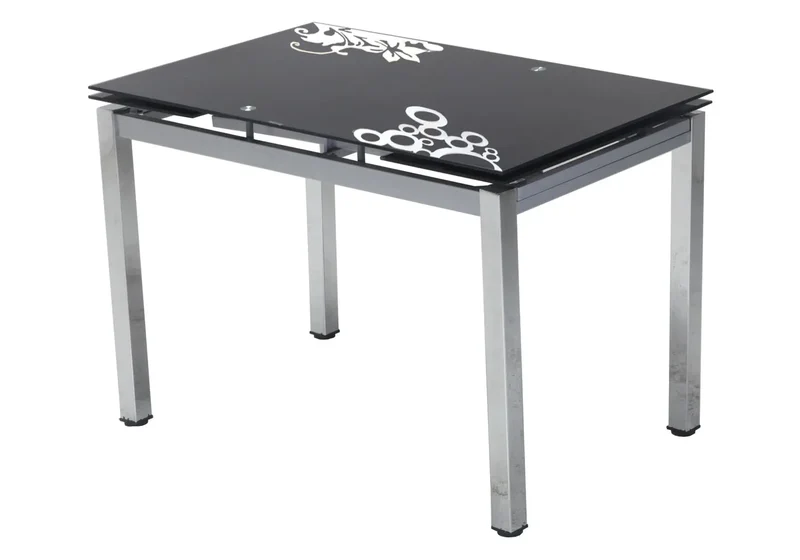 Table manger rallonge chromé noir - Fly
