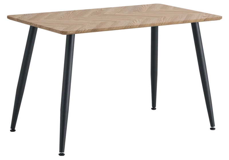 Table à manger bois chevrons pieds noir - Gina