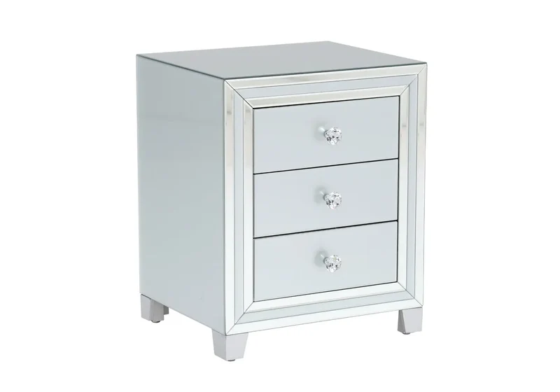 Table chevet miroir blanc - Diva