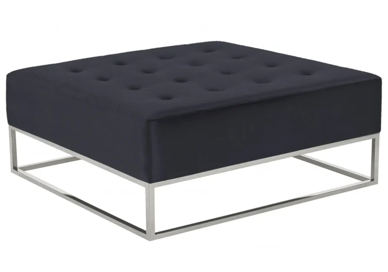 Table basse capitonnée noir - Gwen