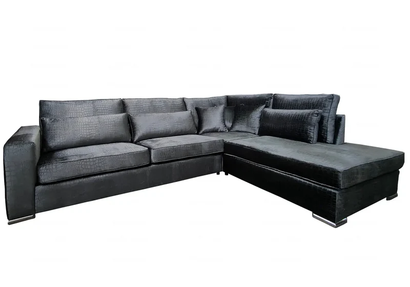 Canapé angle croco anthracite - Lea