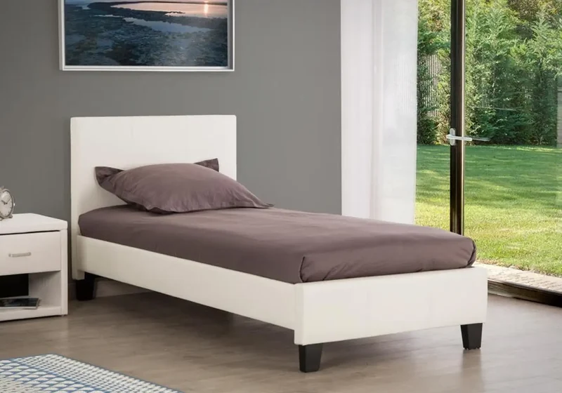Lit simple simili blanc - Soft