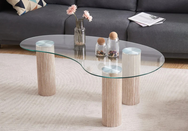 Table basse design en verre - Piato