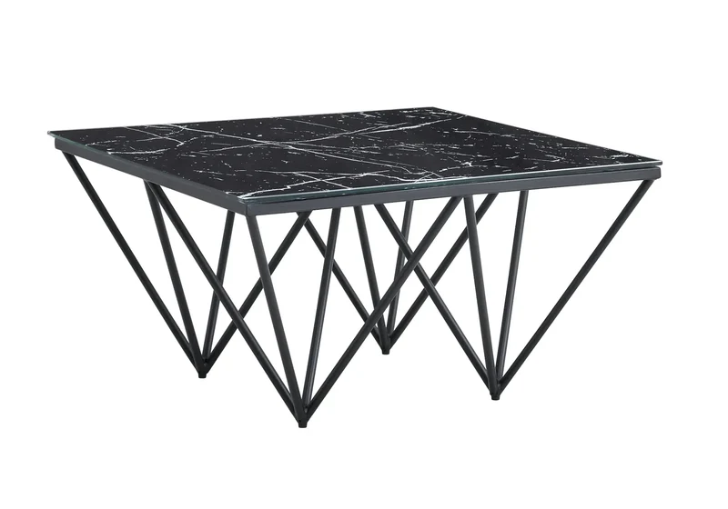 Table basse carrée noire marbre noir - Gusta