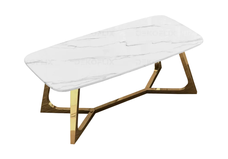 Table basse marbre blanc doré - Gaya