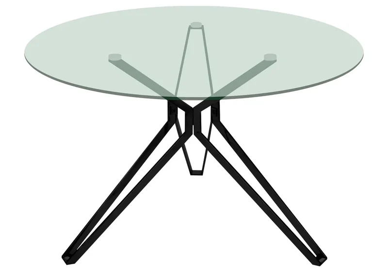 Table ronde noire verre trempé - Iva