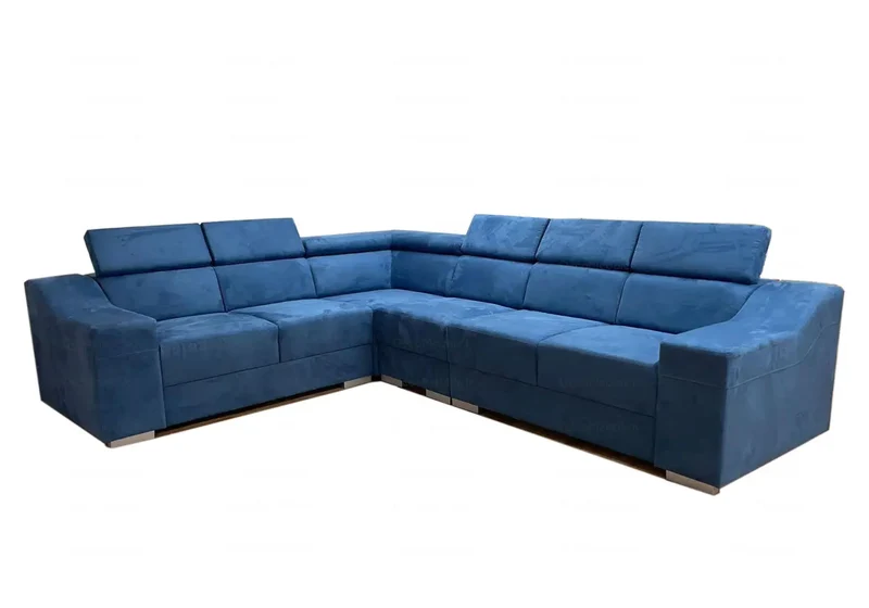 Canapé angle design bleu - Sara