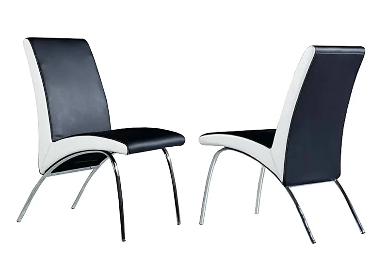 Lot 4 chaises chromé noir blanc - Roy