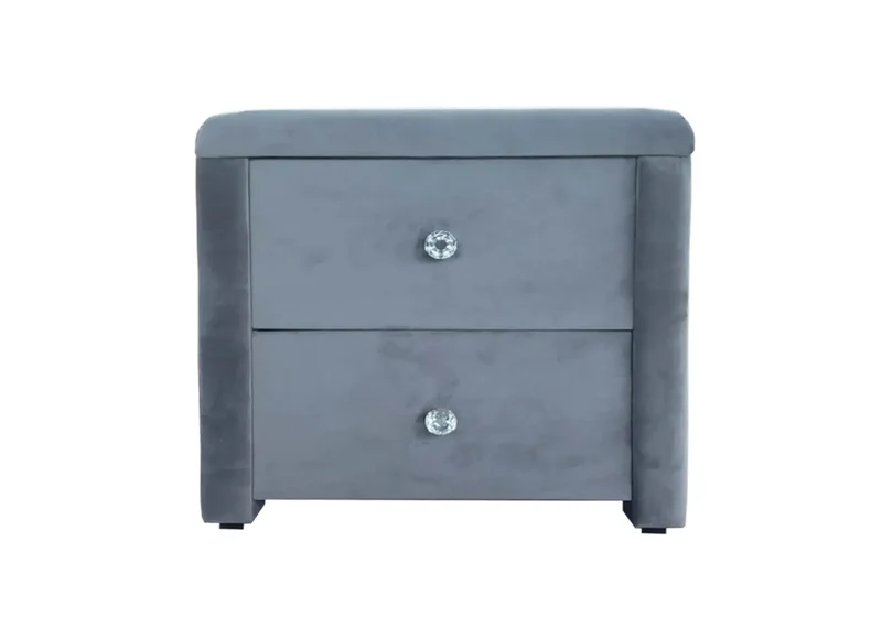Table de chevet velours gris - Anis