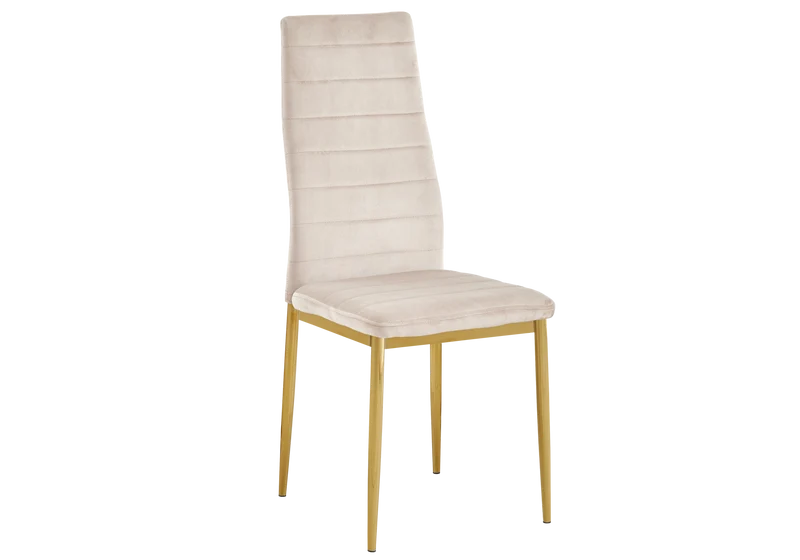 Lot de 6 chaises velours beige dorées - Alto