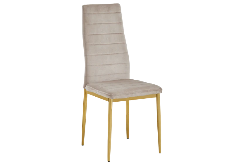 Lot de 6 chaises velours taupe dorées - Alto