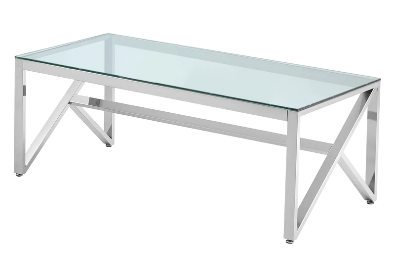 Table basse argentée en verre - Jessy