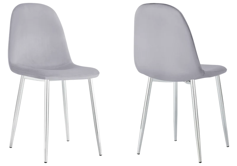 Chaises scandinaves en velours gris - Gina x6