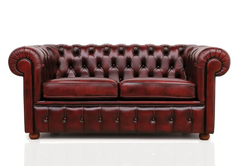 Canapé vintage cuir marron CHESTERFIELD