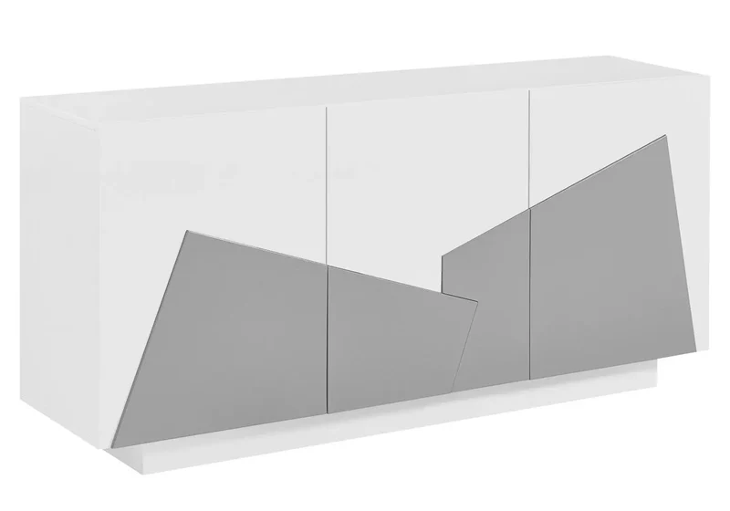 Buffet design laqué blanc gris - Pixy