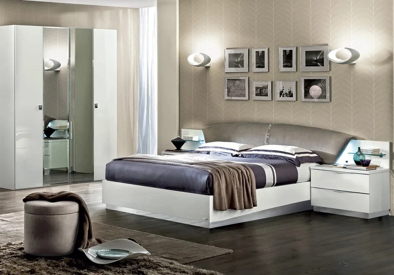 Chambre complète laqué blanc MELY