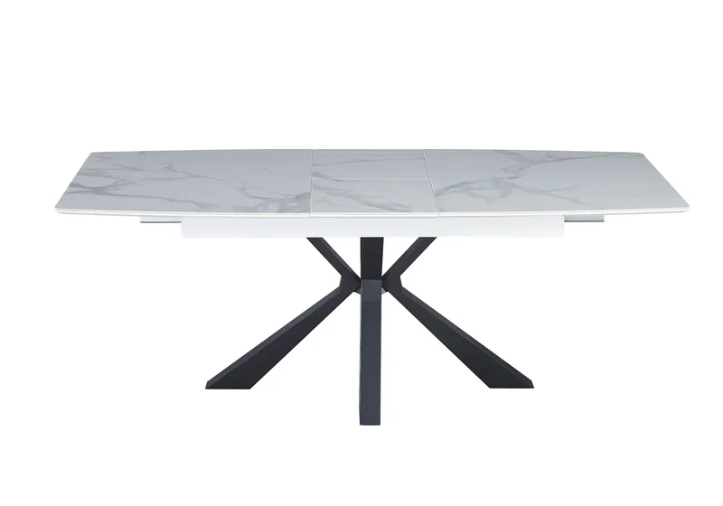 Table extensible céramique noir marbre blanc - Urso