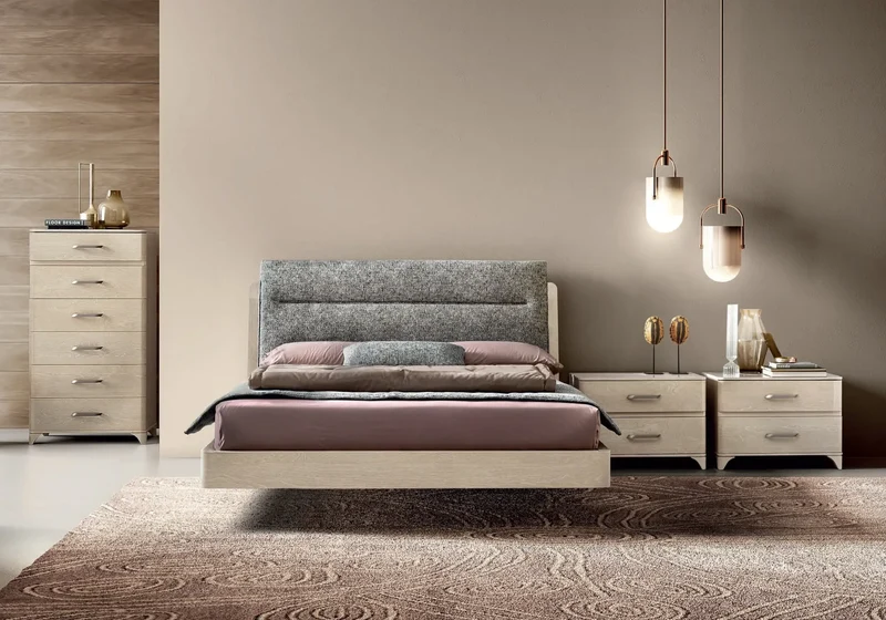Chambre complète capitonné sable LOLY