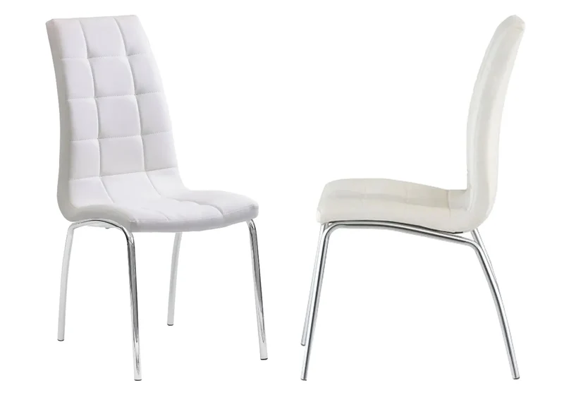 Chaises en simili blanc capitonnées - Dea x6