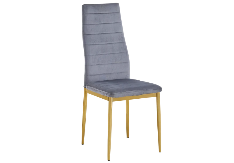 Lot de 6 chaises velours gris dorées - Alto