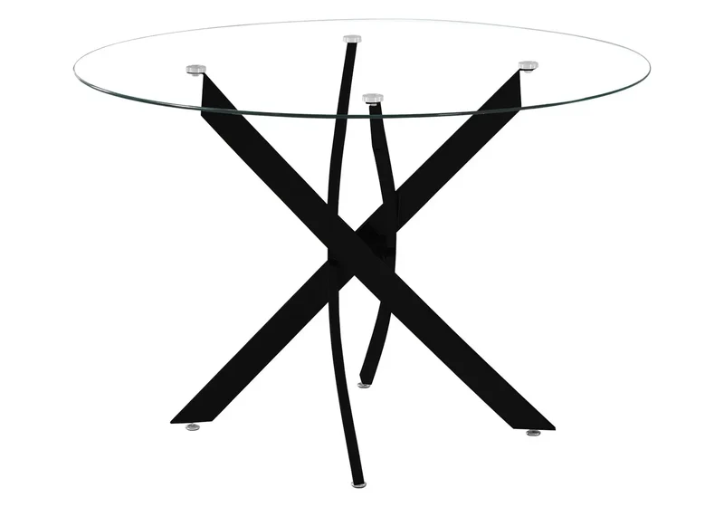Table ronde noire verre trempé - Joy