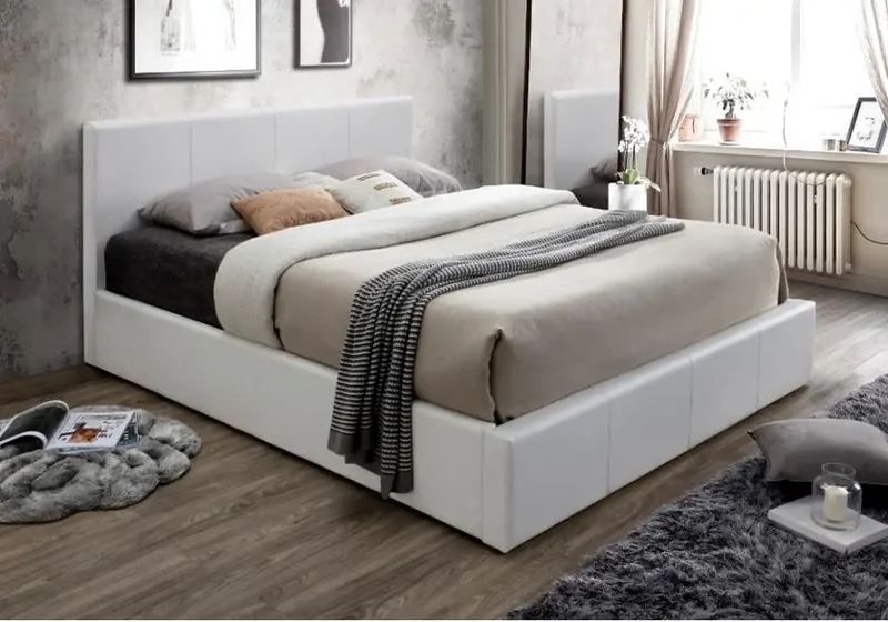 Lit coffre rangement blanc - Dona