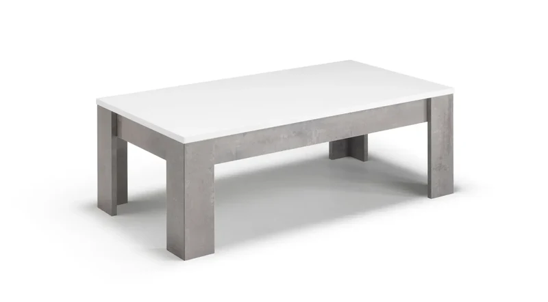 Table basse béton blanc laqué GRETA