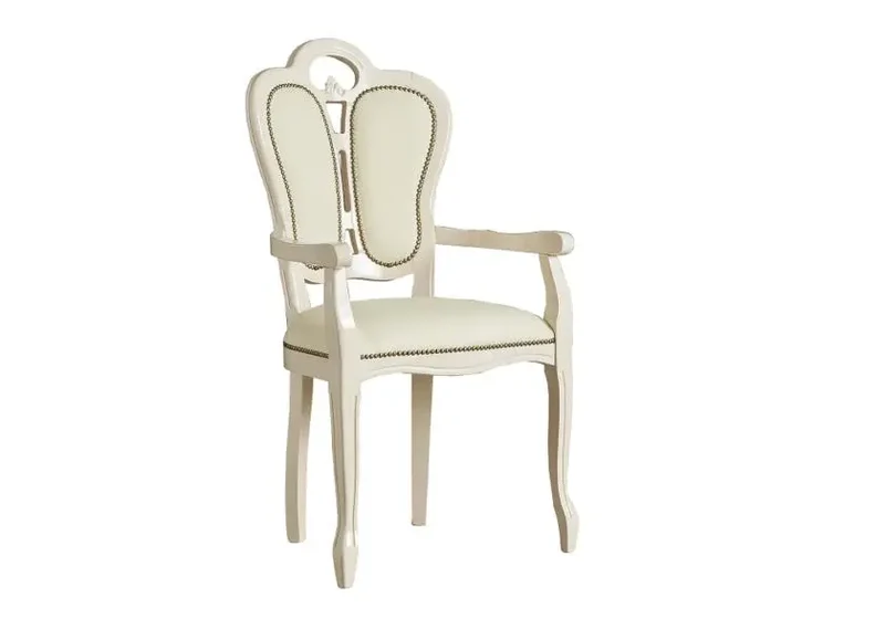 Chaise-fauteuil laqué beige GRETA (Lot de 2)